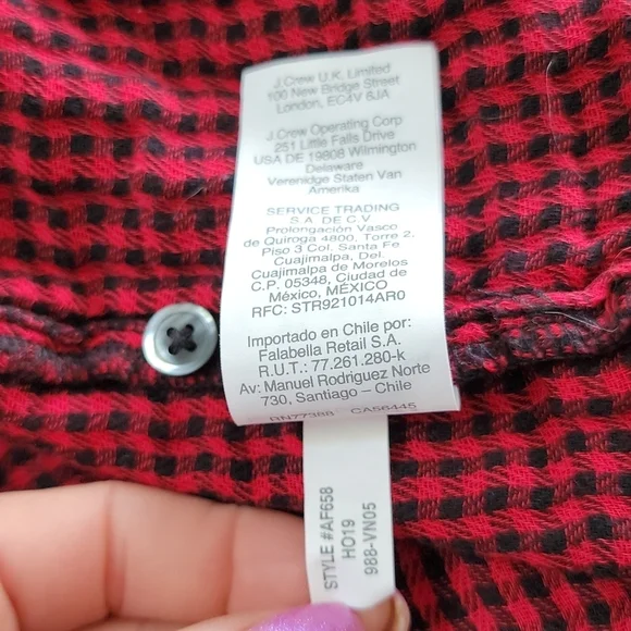 Madewell Classic Cotton Button Up Flannel Size Small Red Black - Picture 5 of 5